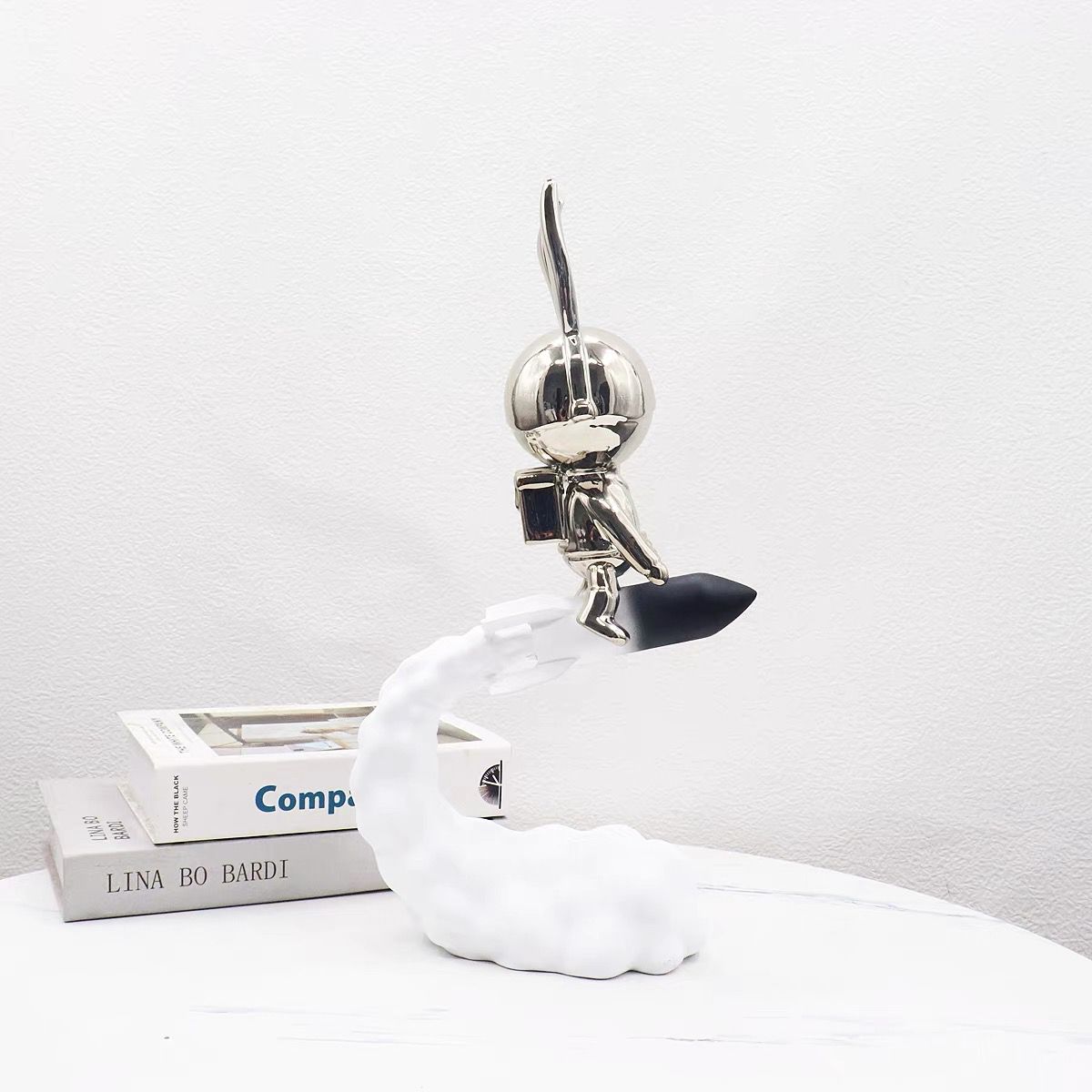 Rocket Bunny Figurine – Futuristic Decorative Sculpture
