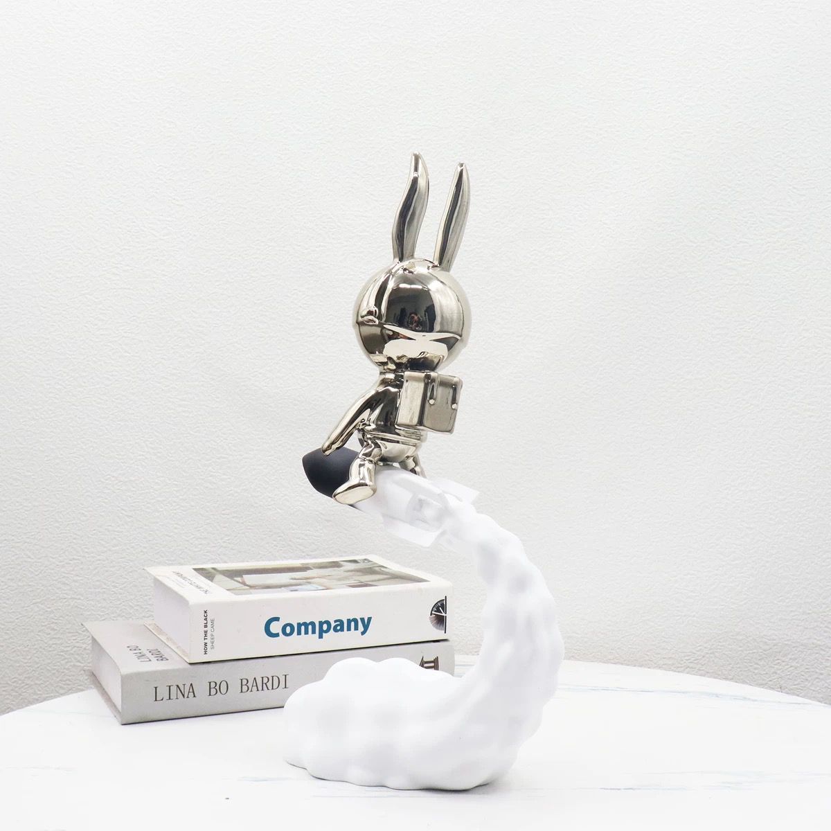 Rocket Bunny Figurine – Futuristic Decorative Sculpture