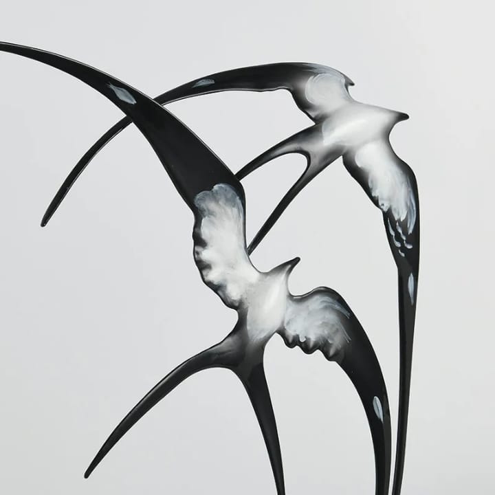 Flying Birds Sculpture - Metal With Marble Base