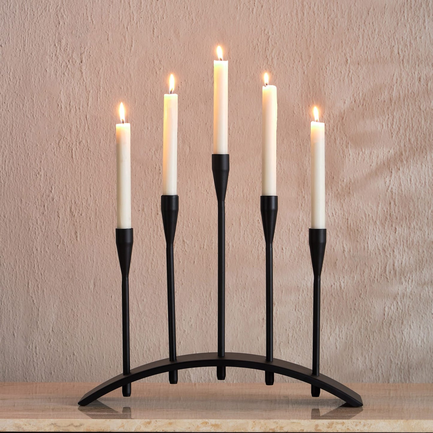 Modern Black Metal Candelabra