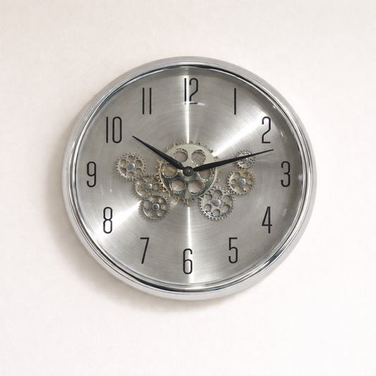 Wall Clock with Mechanical Gear Design