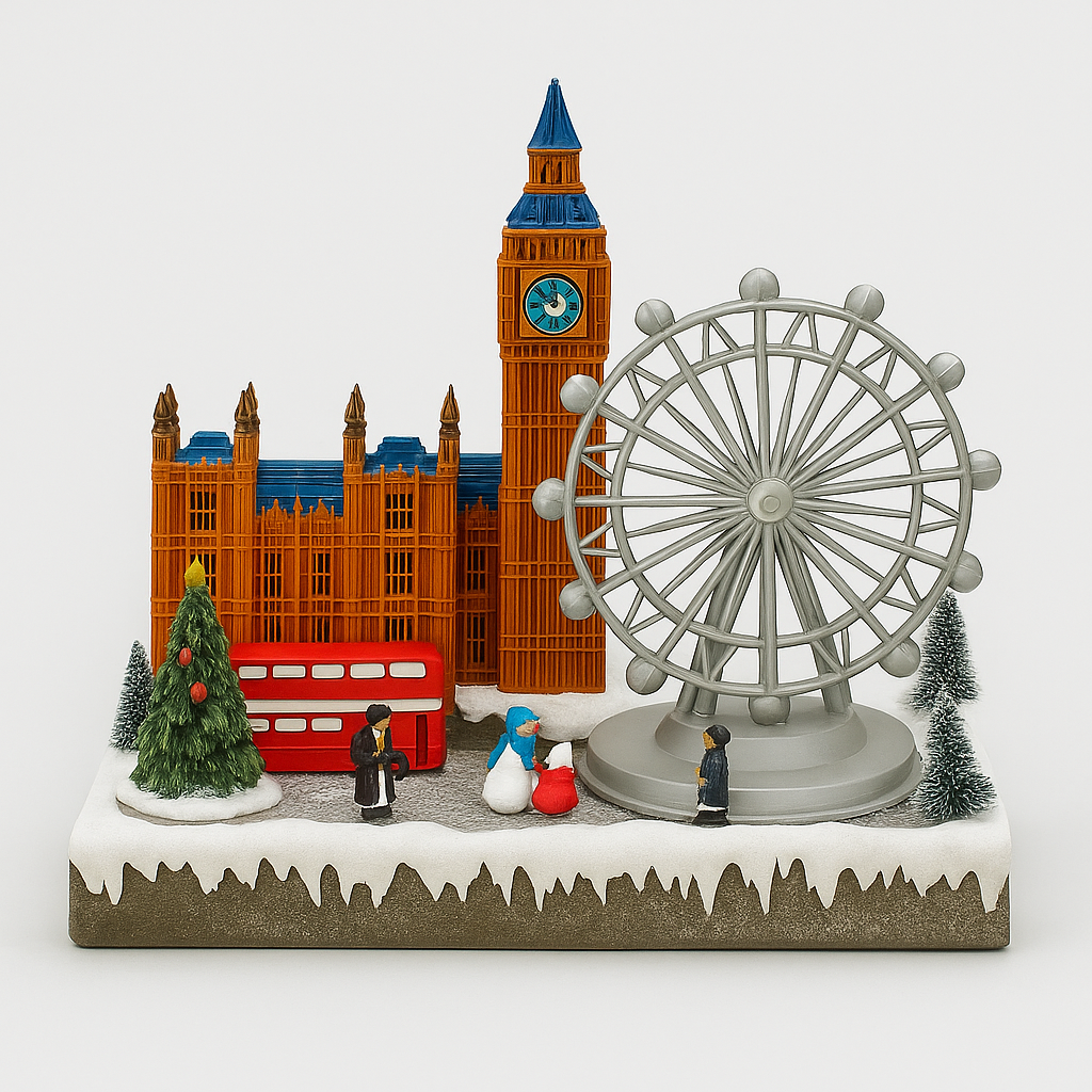 London Winter Christmas Miniature - Lighted With USB