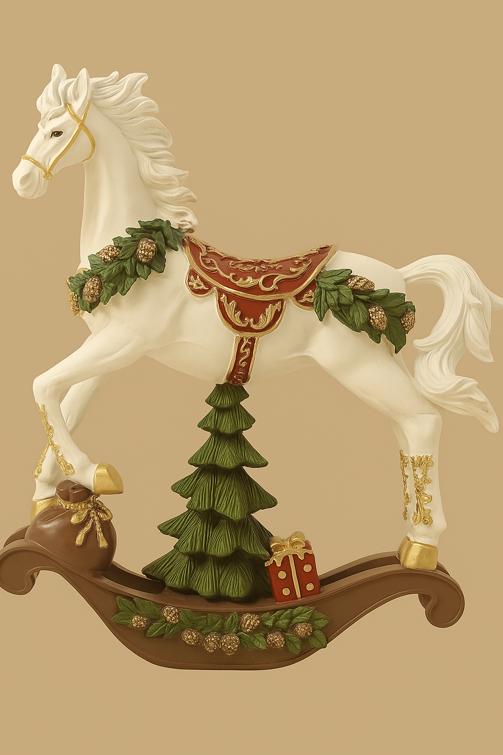 Elegant Christmas Horse Figurine