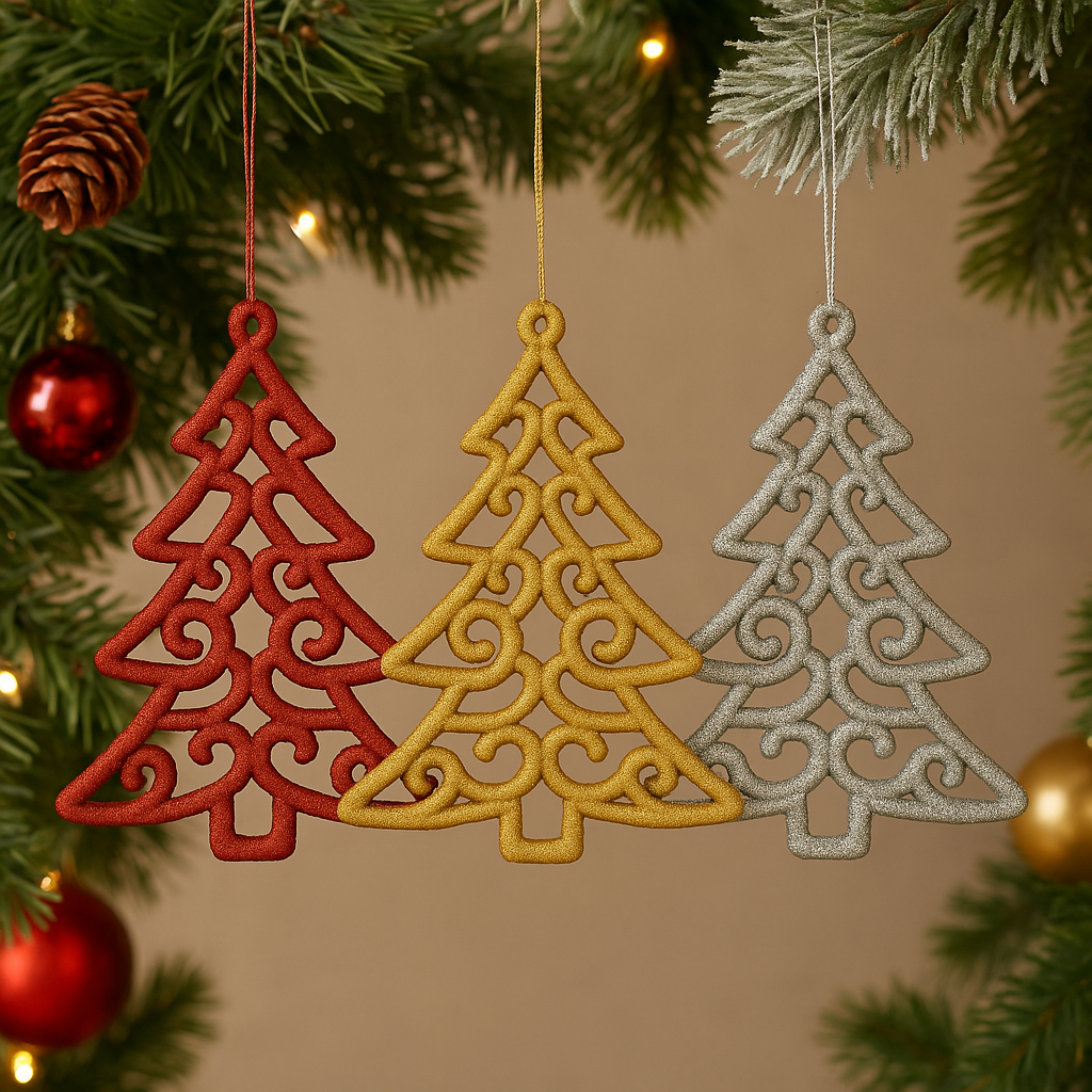 Christmas Tree Ornaments β 3 Packs (Each Pack Contains 3 Pieces)
