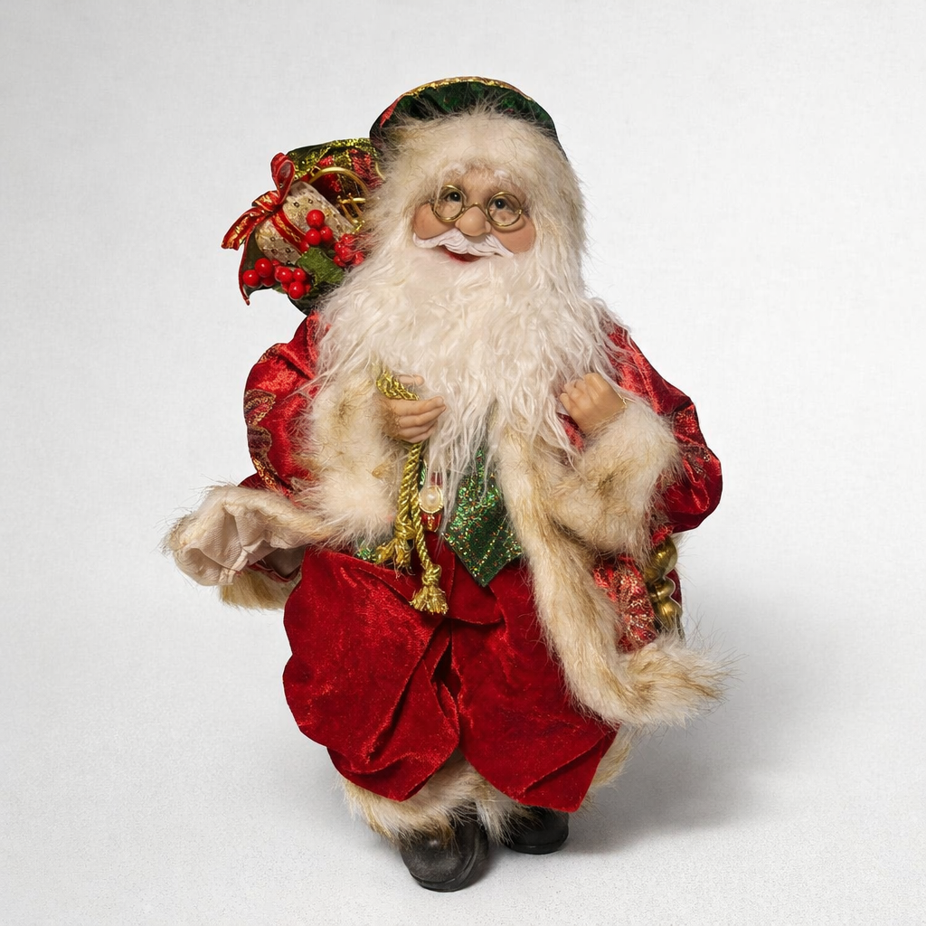 Seated Santa Claus Figurine – Luxury Christmas Decor (60cm)