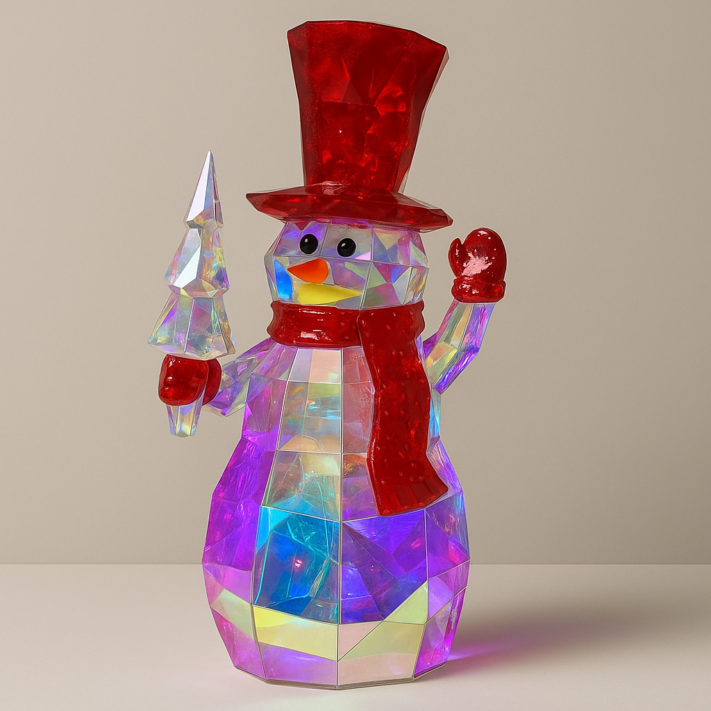 LED Crystal Snowman Decor With USB