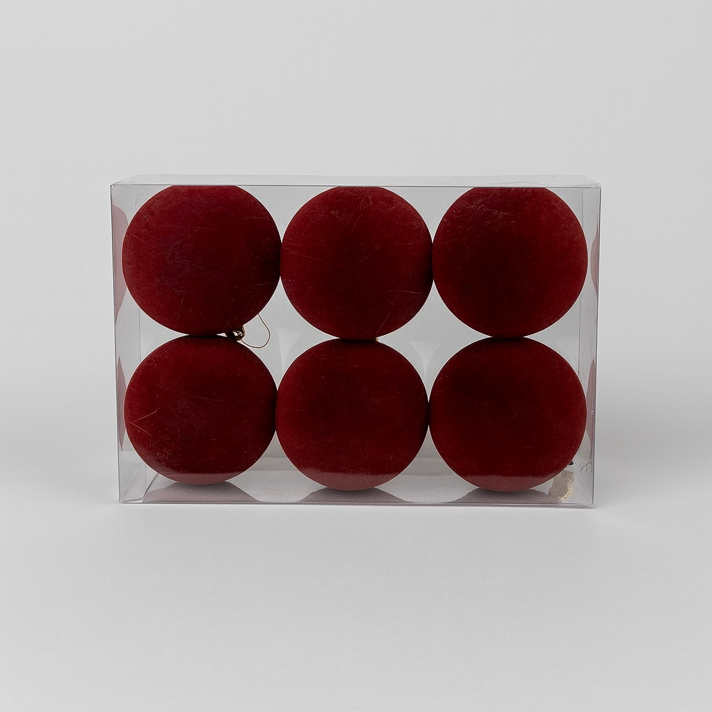 Velvet Christmas Balls set of 6