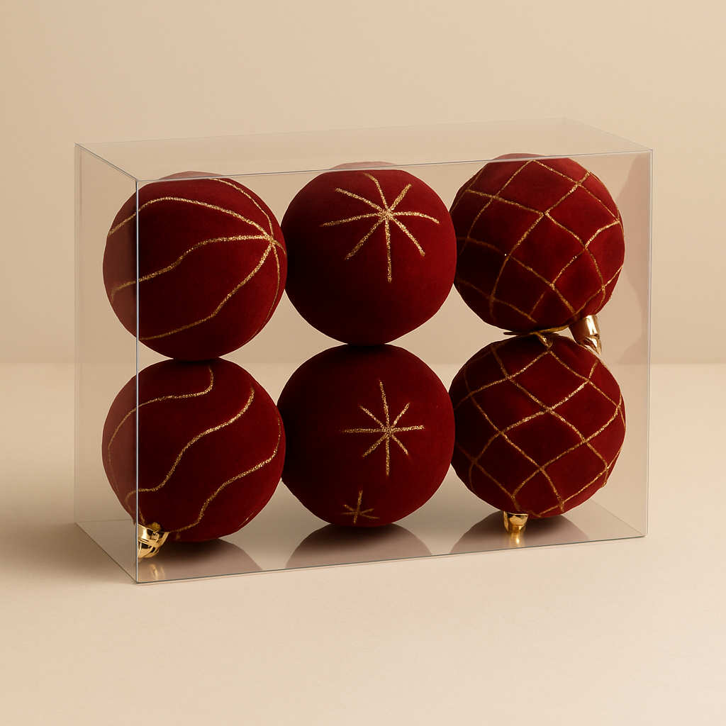 Velvet Christmas Ornaments – Set of 6