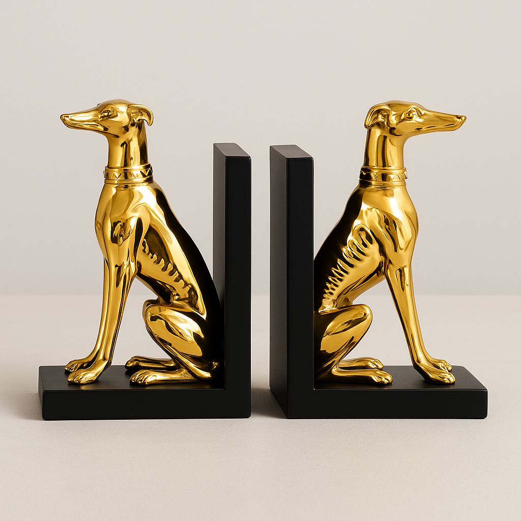 Golden Dog Bookends