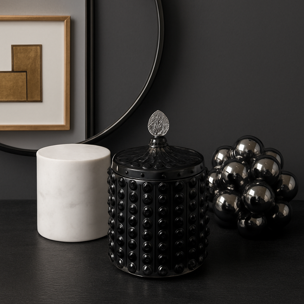 Luxury Black Crystal Candle