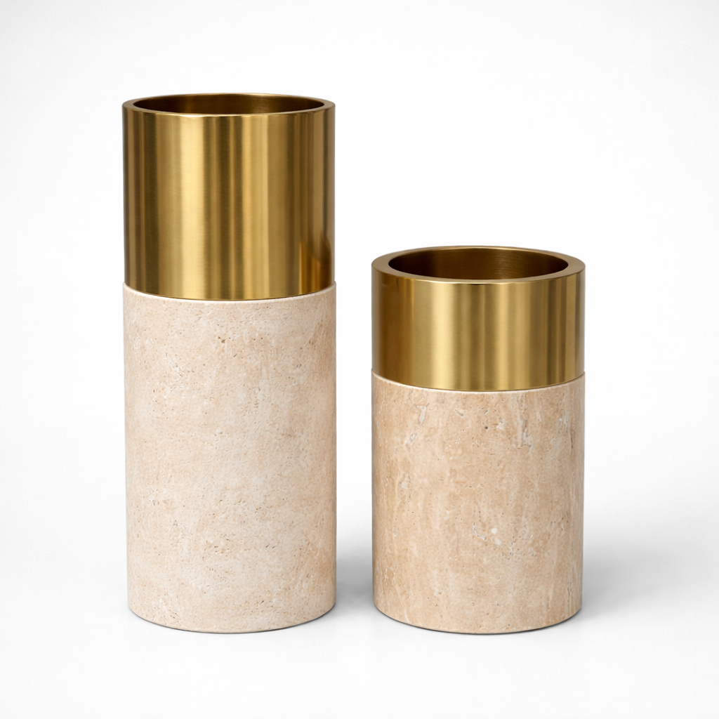 Marble Décor Set with Gold Accent | Modern Refined Luxury