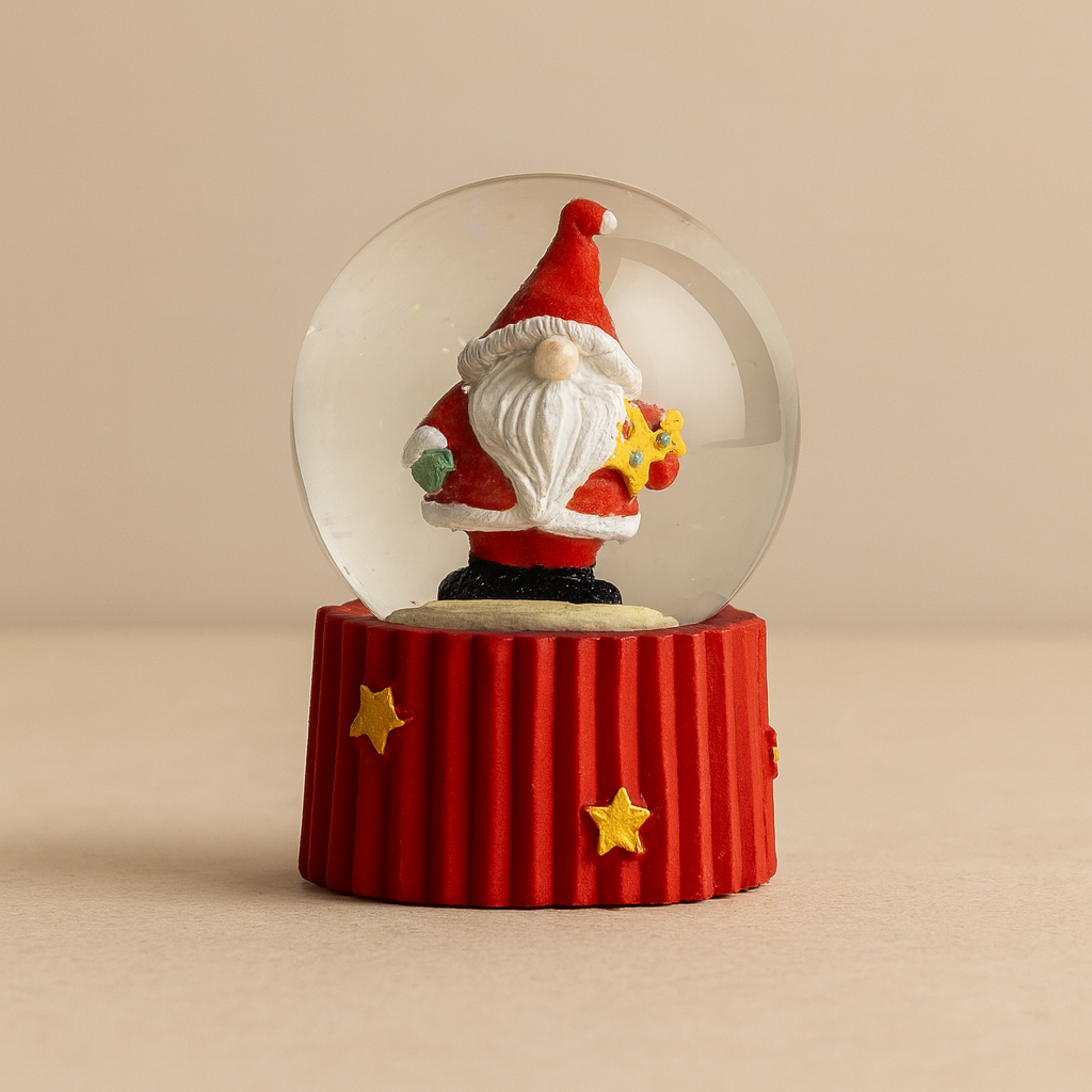 Santa Snow Globe Decor set of 2