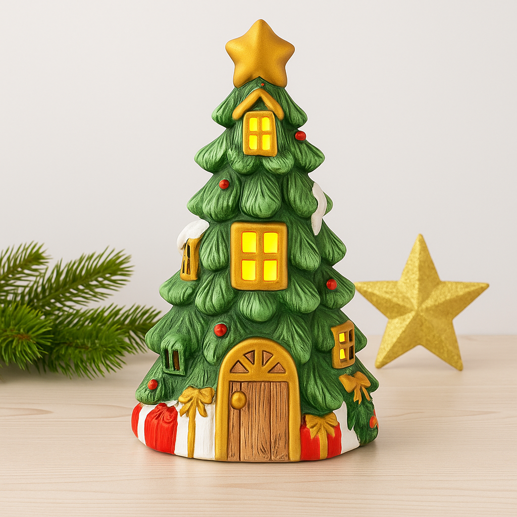 Christmas Tree House - 30cm lighted