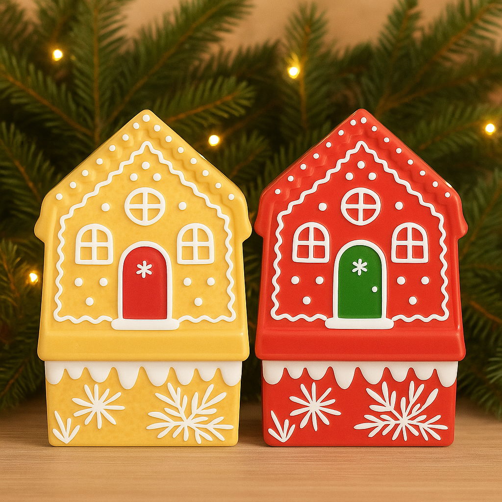 Ceramic Gingerbread House Jars with Lids - 30cm