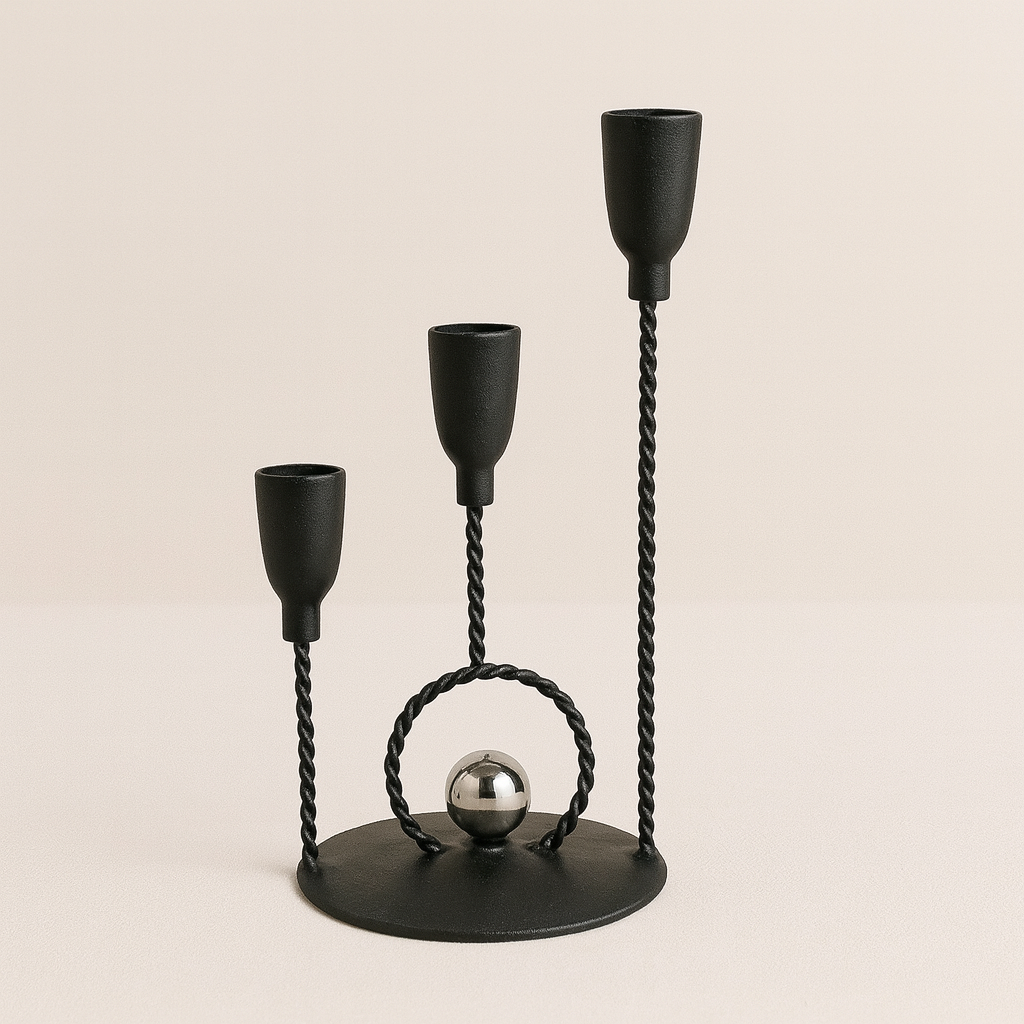 Minimal Black Candle Holder