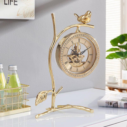 Bird Clock Stand Leaf