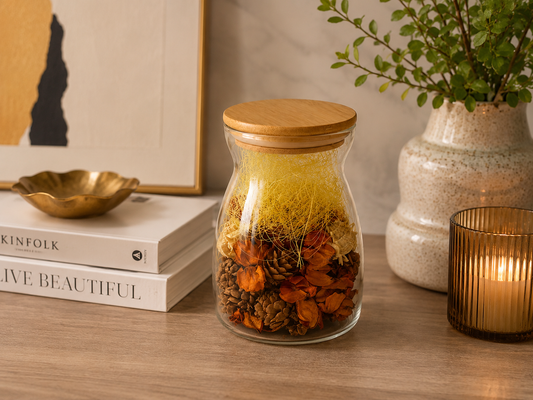 Decorative Botanical Glass Jar