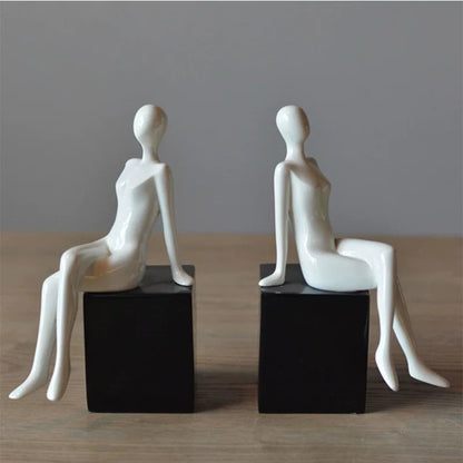 Girl Sculpture Bookend Set