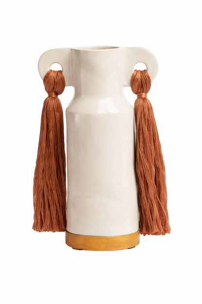 Decorative Vase with Elegant Tassels