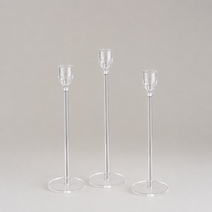 Clear Acrylic Candle Holders Set OF 3