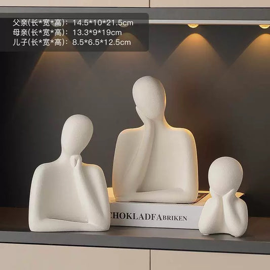 Set Of 3 Family Sculptures