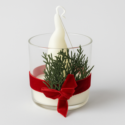 Winter Candles with Christmas Décor - Set Of 3 Candles