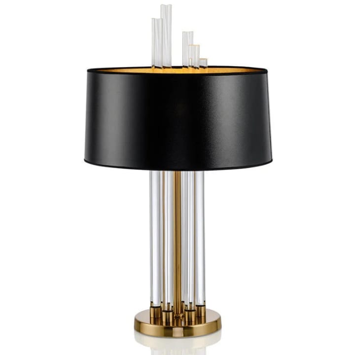 Modern Table Lamp with Glass Base & Gold Accent
