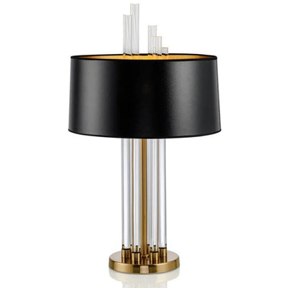 Modern Table Lamp with Glass Base & Gold Accent