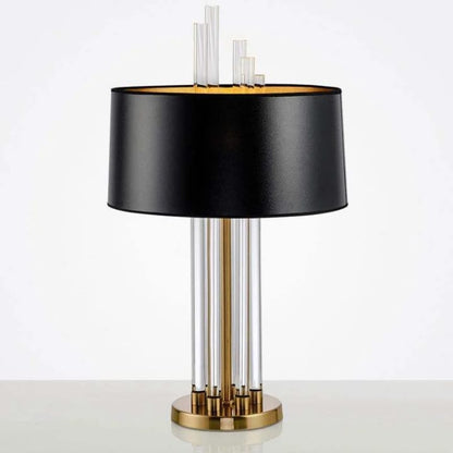Modern Table Lamp with Glass Base & Gold Accent