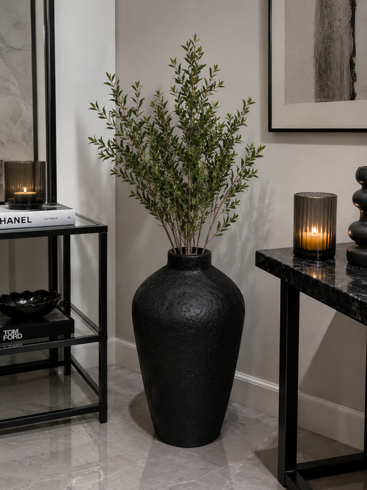 Matte Black Floor Vase