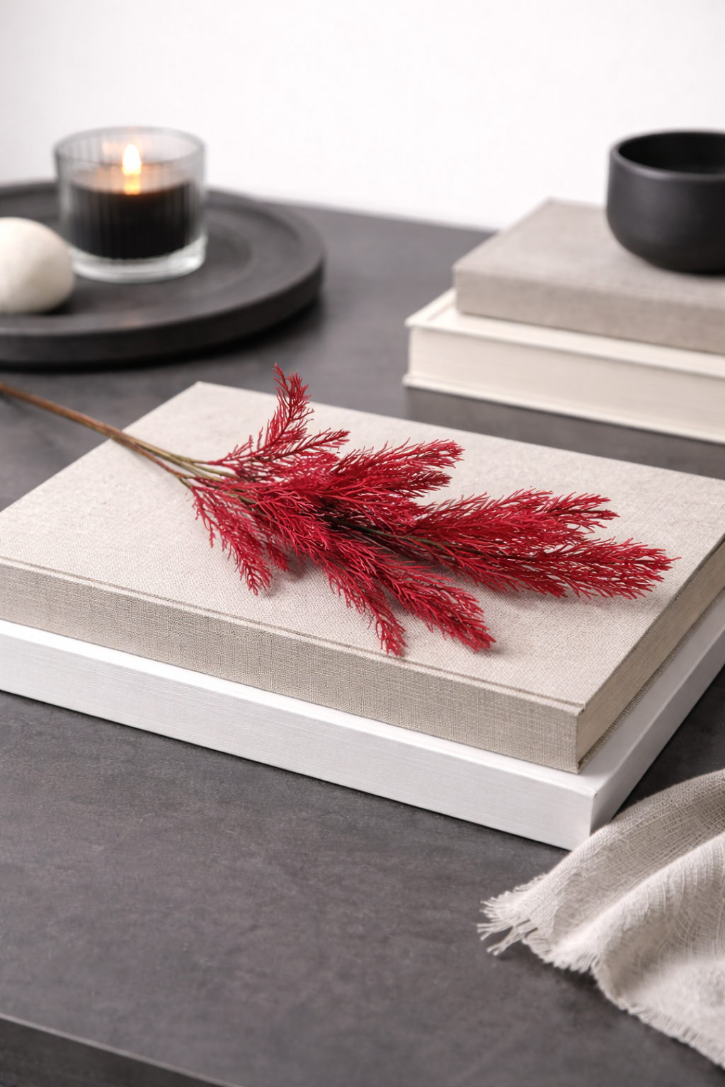 Elegant Artificial Red Foliage Branch - PACK OF 2