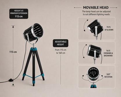 Adjustable Cinema Style Floor Spotlight
