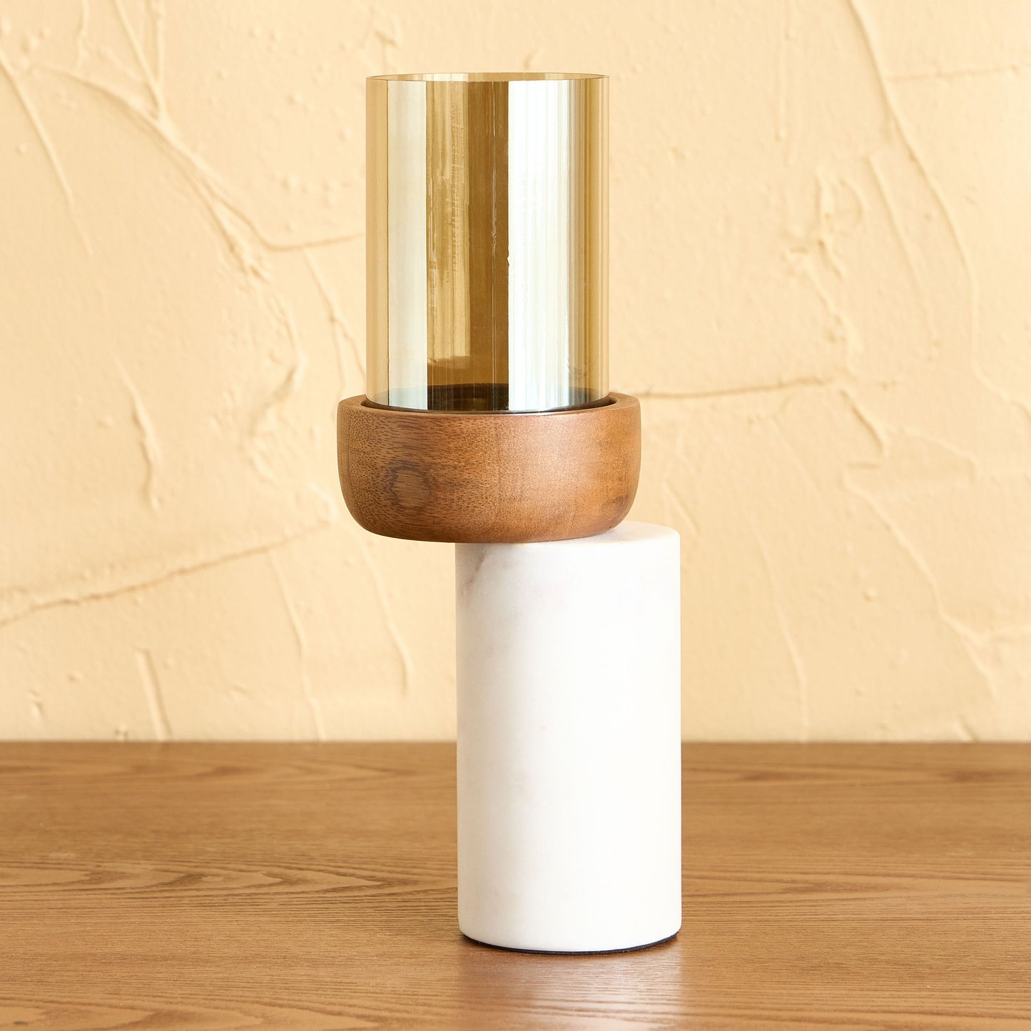 Modern Decorative Candle Holder | Refined Material Contrast