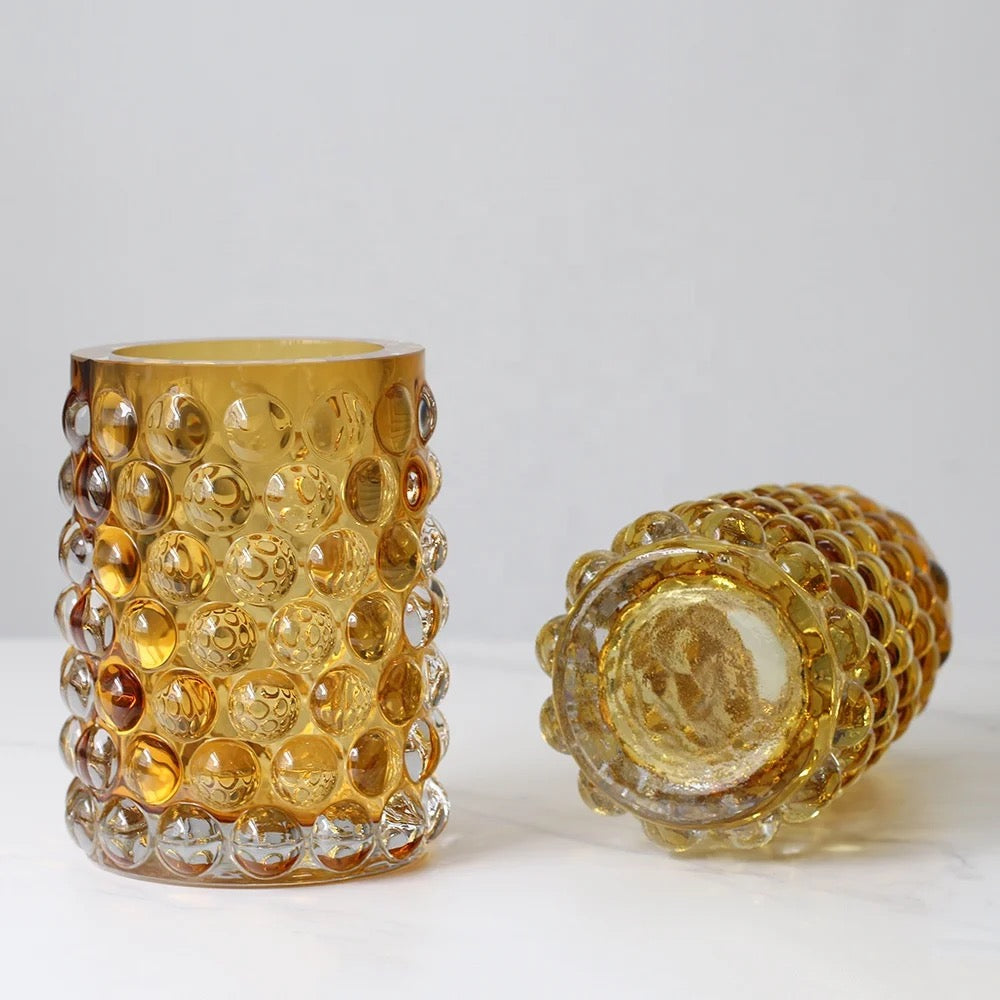 Luxurious Gold Bubble Glass Vases