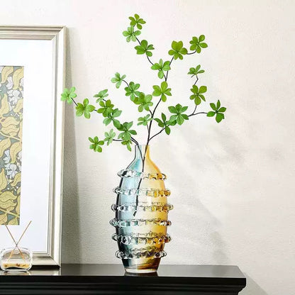 Colored Prominent Glass Vase - Set Of 2