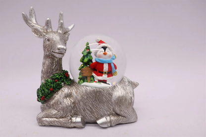 Crystal Reindeer Snow Globe Pack Of 2
