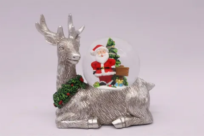 Crystal Reindeer Snow Globe Pack Of 2