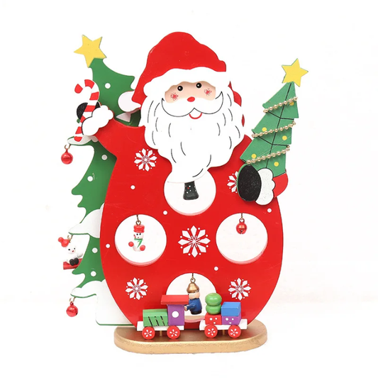 Wooden Santa Décor with Christmas Ornaments