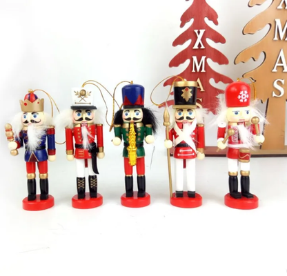 Multicolor Wooden Nutcracker Ornament Set of 5 - 15cm