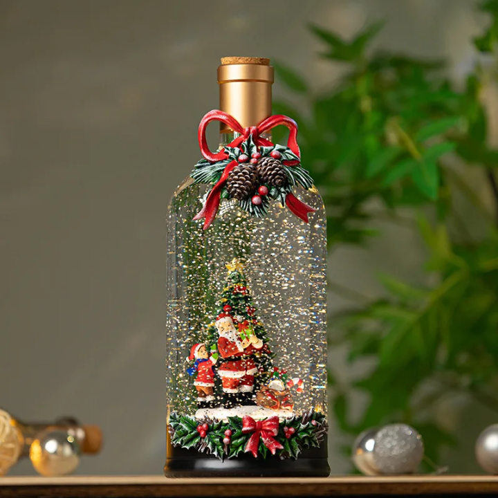 Christmas Snow Bottle Light Decoration