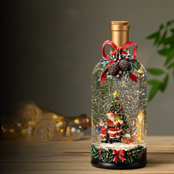 Christmas Snow Bottle Light Decoration