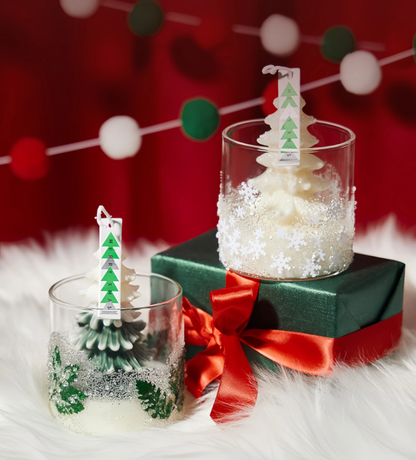 Winter Candles with Christmas Décor - Set Of 3 Candles