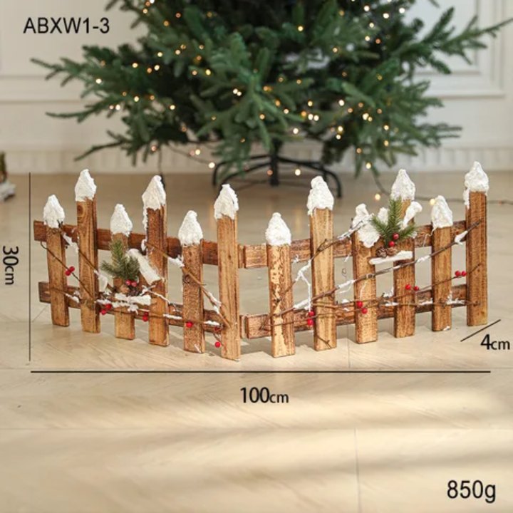 Winter-Inspired Decorative Wooden Fence
