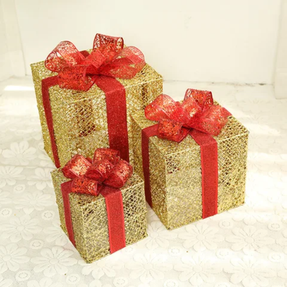 Golden Gift Box Trio -set of 3 Without light