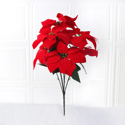 Red Poinsettia Christmas Flowers - pack of 2