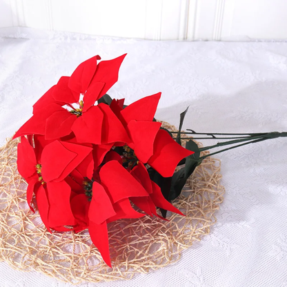 Red Poinsettia Christmas Flowers - pack of 2