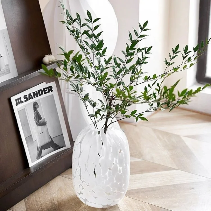 White Artistic Cut-Pattern Vase - set of 2