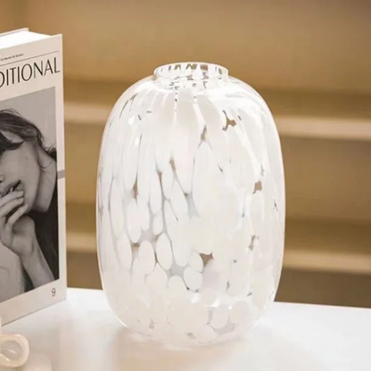 White Artistic Cut-Pattern Vase - set of 2