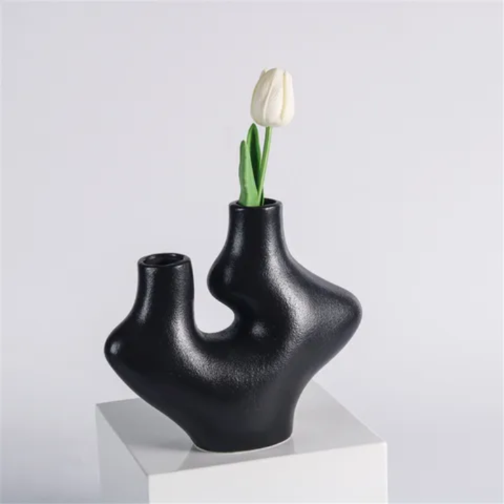 Modern Abstract Black Vase