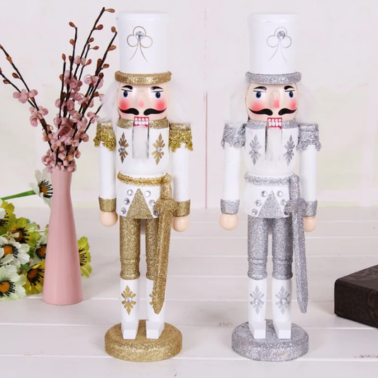 Elegant Glitter Nutcracker Decor 30cm